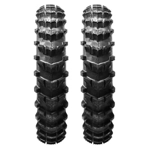 Plews Tyres | Sand/Mud Double Rear | Two MX1 HAWKSTONE GP Rear Motocross Paddle Tire Bundle - front view