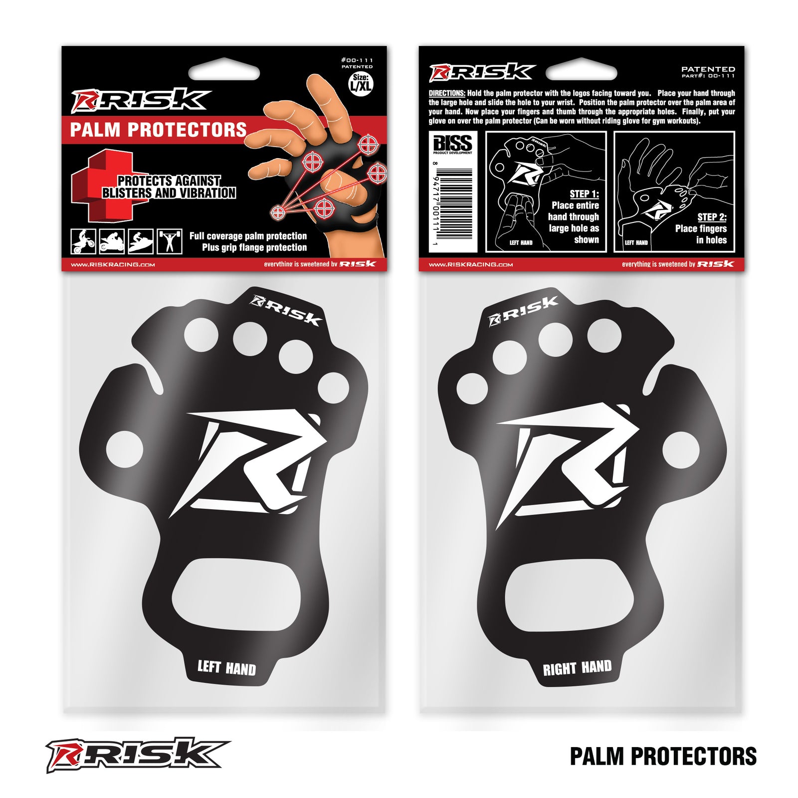 Palm Protectors Black - Lightweight Blister Protection Gloves