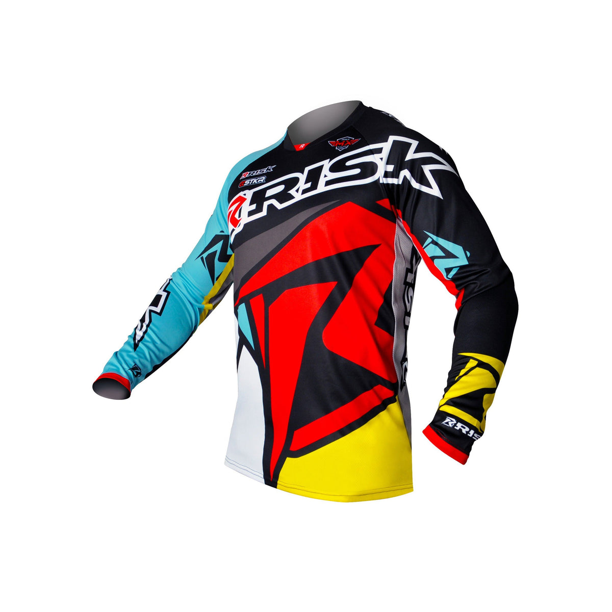 Risk Racing VENTilate V2 Jersey - Black/Red/Yellow - Motocross Riding Gear - Front